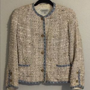 chanel collarless jacket